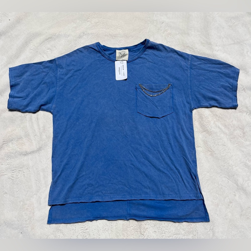 Fantastic Fawn Blue Tee With Rhinestone detail